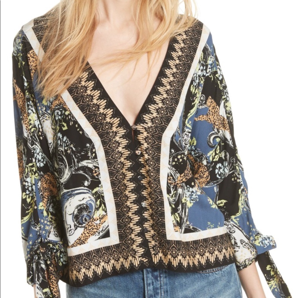 Free People Multicolor Patterned Blouse
